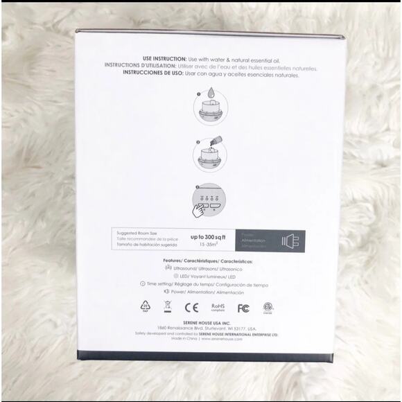 Serene House AROMATHERAPY Air Freshener Cool Mist Vapor Aroma Scent Diffuser NEW - Picture 2 of 3